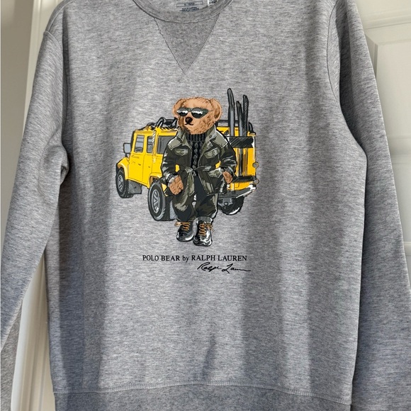 Polo by Ralph Lauren Gray Sweater with Bear and Yellow Truck